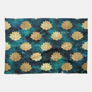 Goud & Donkergroen Galaxy Dharma Mandala Patroon Theedoek