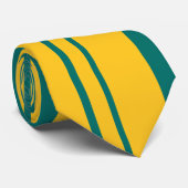 Goud, donkergroen, gestreept Stropdas (Opgerold)