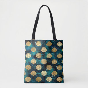 Goud & Donkergroen sterrenstelsel Dharma Mandala-p Tote Bag