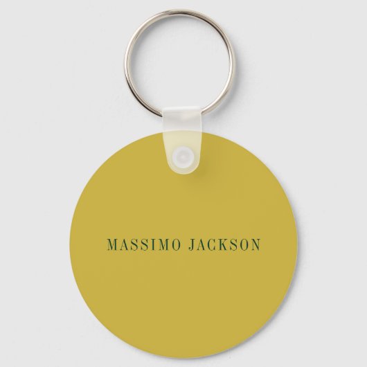 Goud & donkergroene kleur minimalistisch gewoon mo sleutelhanger (Voorkant)