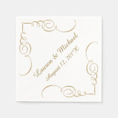 Goud donkervarken grens Persoonlijk huwelijk Servetten (Voorkant)