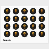 Goud Drip Sketll Respecteer De Drip Sketll Hoop Ronde Sticker (Vel)