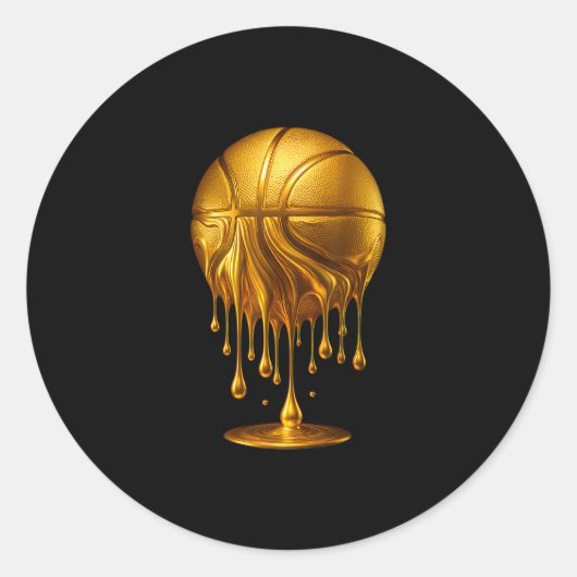 Goud Drip Sketll Respecteer De Drip Sketll Hoop Ronde Sticker (Voorkant)