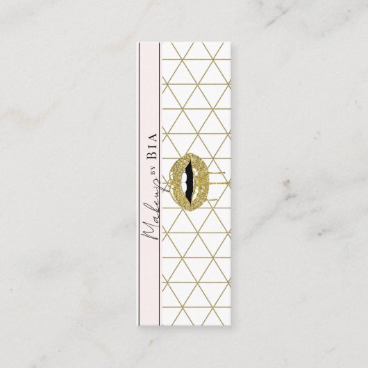 Goud Dripping Lips Glitter Drips Make-up Artiest Mini Visitekaartje (Voorkant)