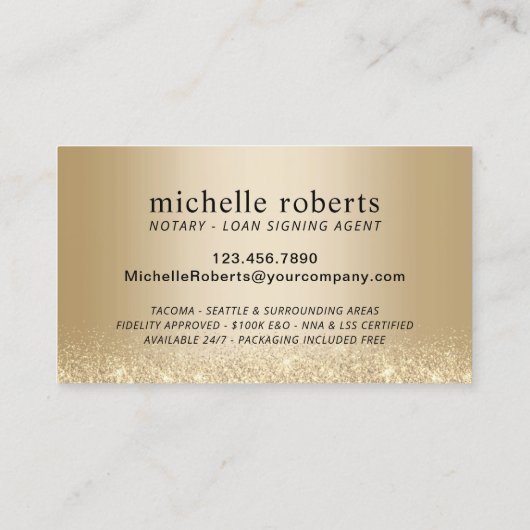 Goud Drips Luxe Rode Notaris Lening Signing Agent Visitekaartje (Achterkant)