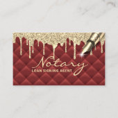 Goud Drips Luxe Rode Notaris Lening Signing Agent Visitekaartje (Voorkant)