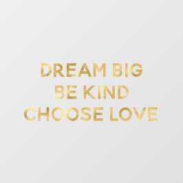 Goud droombeeld kies voor liefde raamsticker