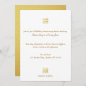 Goud dubbel geluk Lantaarns Weddenschap Jubileum Kaart (Voorkant / Achterkant)
