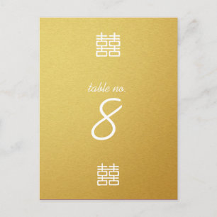 Goud dubbel geluk Lantaarns Weddentafelkaarten Briefkaart