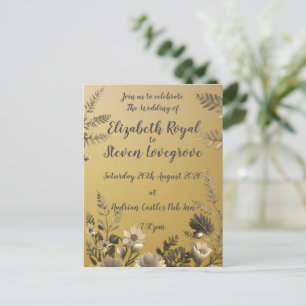 Goud Duidelijk & Eenvoudig Licht Bloemen Ontwerp T Briefkaart