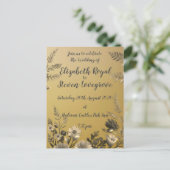 Goud Duidelijk & Eenvoudig Licht Bloemen Ontwerp T Briefkaart (Staand voorkant)