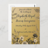 Goud Duidelijk & Eenvoudig Licht Bloemen Ontwerp T Briefkaart (Voorkant / Achterkant)