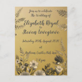 Goud Duidelijk & Eenvoudig Licht Bloemen Ontwerp T Briefkaart (Voorkant)