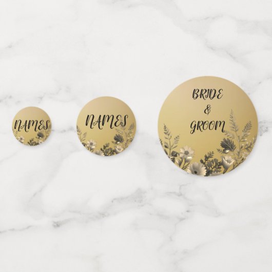 Goud Duidelijk & Eenvoudig Licht Bloemen Ontwerp T Confetti (Voorkanten)