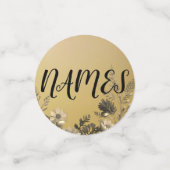 Goud Duidelijk & Eenvoudig Licht Bloemen Ontwerp T Confetti (Kleine voorkant)