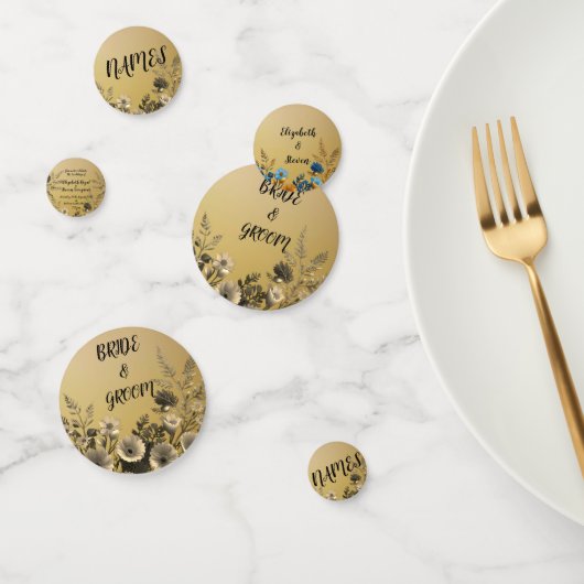 Goud Duidelijk & Eenvoudig Licht Bloemen Ontwerp T Confetti (Groep)