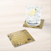 Goud Duidelijk & Eenvoudig Licht Bloemen Ontwerp T Kartonnen Onderzetters (Insitu)