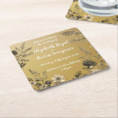 Goud Duidelijk & Eenvoudig Licht Bloemen Ontwerp T Kartonnen Onderzetters (Schuin)