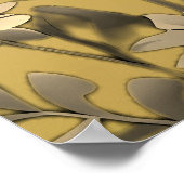 Goud Duidelijk & Eenvoudig Licht Bloemen Ontwerp T Poster (Hoek)