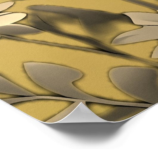 Goud Duidelijk & Eenvoudig Licht Bloemen Ontwerp T Poster (Hoek)