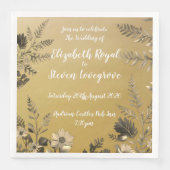 Goud Duidelijk & Eenvoudig Licht Bloemen Ontwerp T Servet (Voorkant)