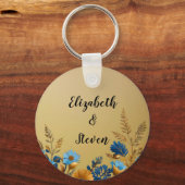 Goud Duidelijk & Eenvoudig Licht Bloemen Ontwerp T Sleutelhanger (Achterkant)