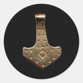 Goud-duim-zwarte grote ronde stickers