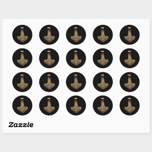 Goud-duim-zwarte kleine ronde stickers (Vel)