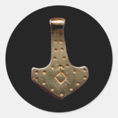 Goud-duim-zwarte kleine ronde stickers (Voorkant)