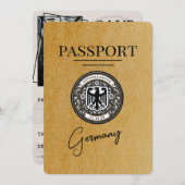Goud Duitsland paspoort Bewaar de datum Save The Date (Voorkant / Achterkant)