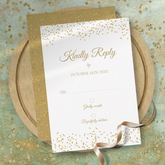 Goud Dust Confetti Elegant Chic Jubileum RSVP