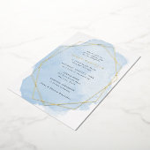 Goud Echte Folie Lijst-Blauwe Waterverf Vleermuis  Folie Uitnodiging (Gedraaid)