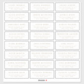 Goud Eenvoudig elegant huwelijksgastenadres Sticker (Vel)