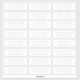 Goud Eenvoudig elegant huwelijksgastenadres Sticker