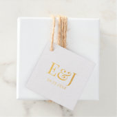Goud Eenvoudig Elegant Koppel Monogram Initialen Bedankjes Labels (Met doos)