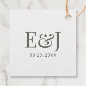 Goud Eenvoudig Elegant Koppel Monogram Initialen Bedankjes Labels (Achterkant)