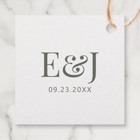 Goud Eenvoudig Elegant Koppel Monogram Initialen Bedankjes Labels (Achterkant)