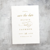 Goud eenvoudig elegant romantisch manuscript spare save the date