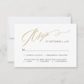 Goud Eenvoudig Elegant Script Maaltijd Keuze Bruil RSVP Kaartje (Voorkant)