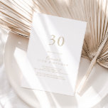 Goud Eenvoudig Minimalistisch 30e Verjaardagsfeest Kaart<br><div class="desc">Deze gouden eenvoudige minimalistische 30e verjaardagsfeestuitnodiging is perfect voor een modern verjaardagsfeestje. Het eenvoudige en elegante ontwerp is voorzien van klassieke en fancy scripttypografie in goud.</div>