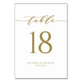 Goud Eenvoudig Minimalistisch Script Bruiloft Kaart (Achterkant)