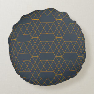 Goud, eenvoudig, modern, cool, trendlijnen geometr rond kussen