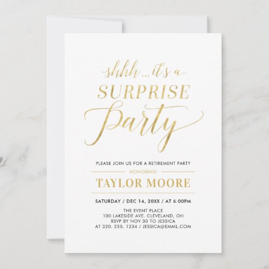 Goud | Eenvoudig modern Enterprise Retirement Part Kaart (Voorkant)