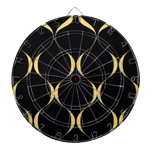 Goud, eenvoudig, modern, luxe golvend grafisch dartbord (Voorkant)