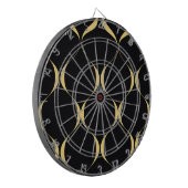 Goud, eenvoudig, modern, luxe golvend grafisch dartbord (Voorkant Links)