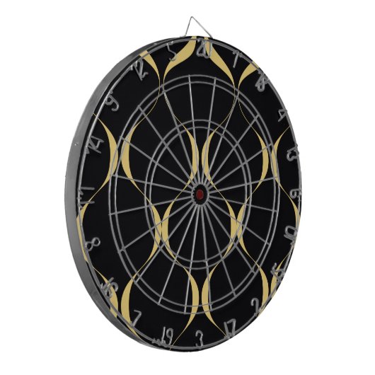 Goud, eenvoudig, modern, luxe golvend grafisch dartbord (Voorkant Links)