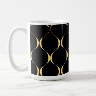 Goud, eenvoudig, modern, luxe golvend grafisch koffiemok
