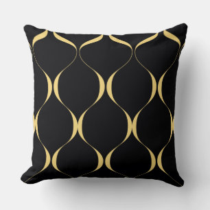 Goud, eenvoudig, modern, luxe golvend grafisch kussen