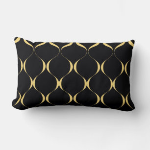 Goud, eenvoudig, modern, luxe golvend grafisch kussen