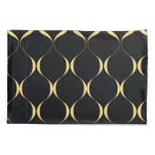 Goud, eenvoudig, modern, luxe golvend grafisch kussensloop (Achterkant)